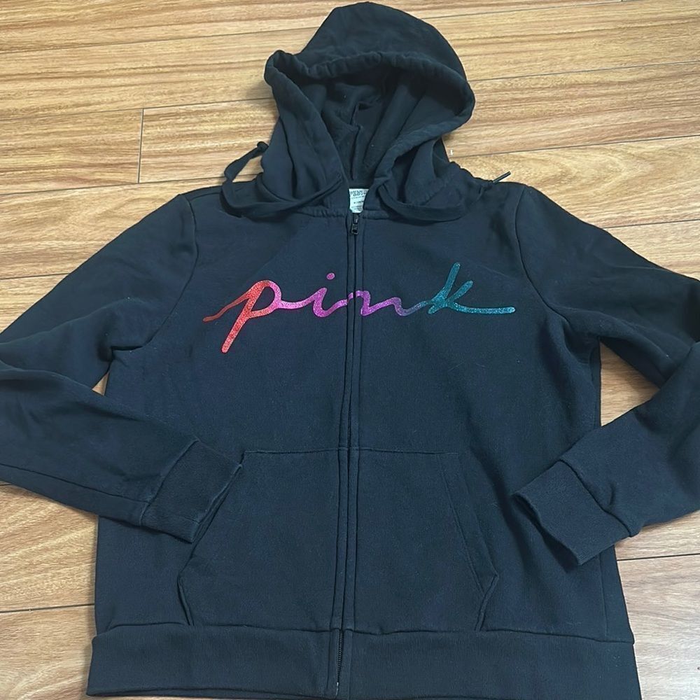Pink rainbow glitter full zip